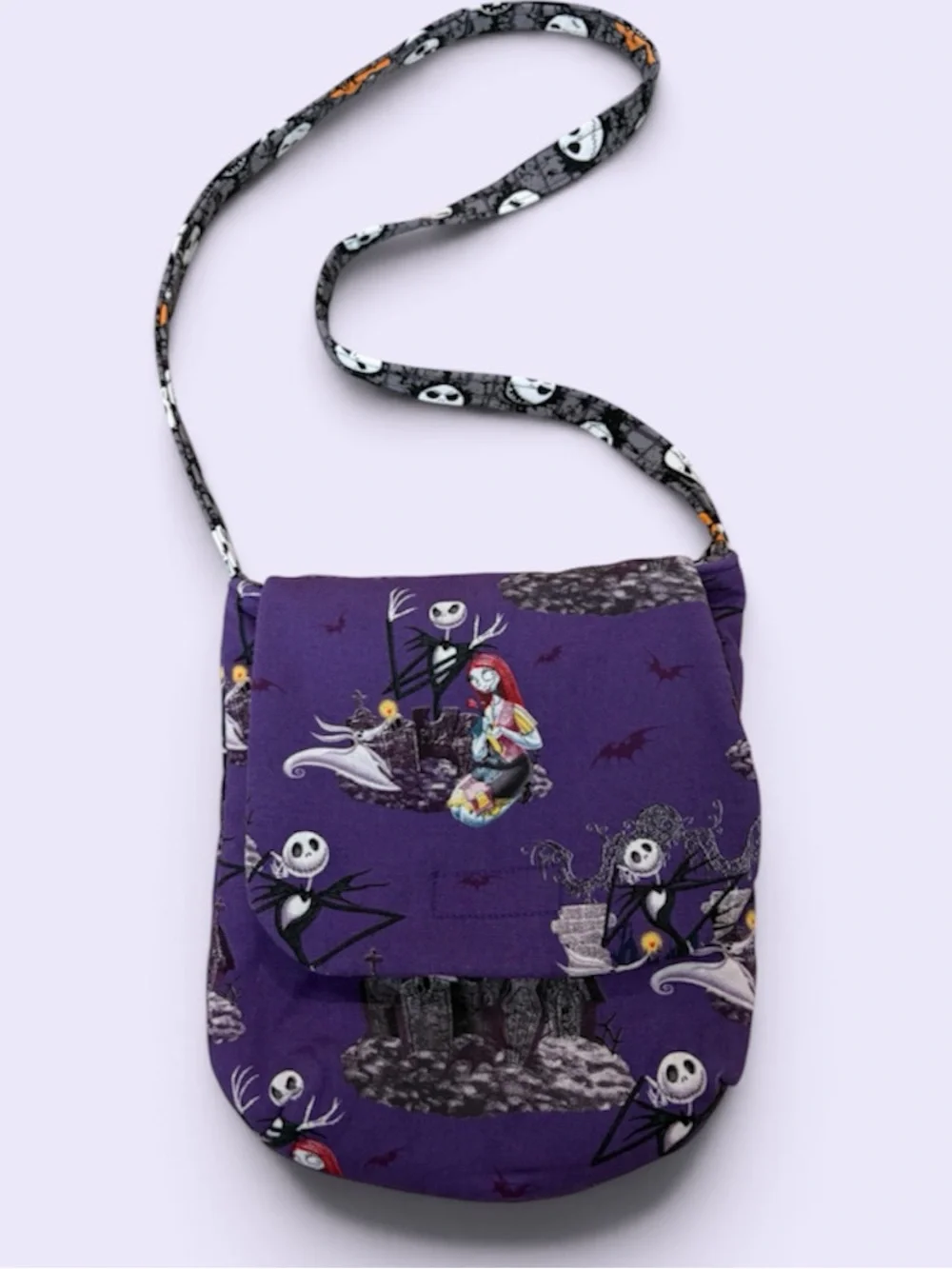 Handmade Nightmare Before Christmas Crossbody with Jack Skellington and Sally